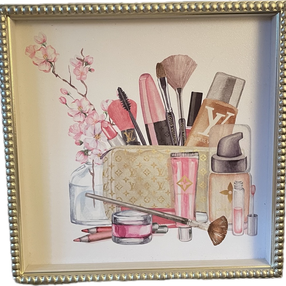 New Fashion / Makeup Canvas Framed Wall Art - 12” x 12”
